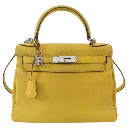 Hermes Kelly 28 Togo Jaune Ambre PHW Bag
