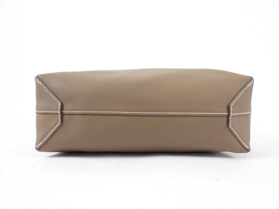 Hermes Taupe Craie Neo Double Sens 35 Swift Leather Reversible Tote Bag