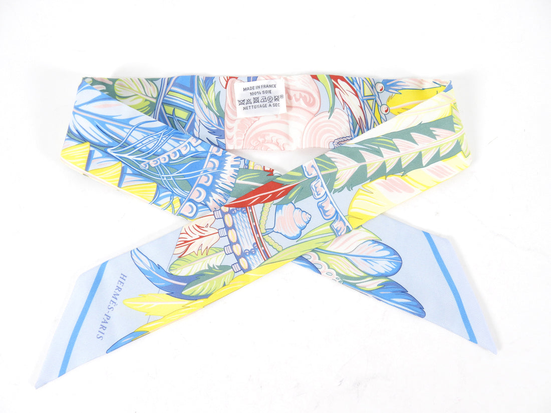 Hermes Silk Twilly - Yellow, Pink, Blue, Lime