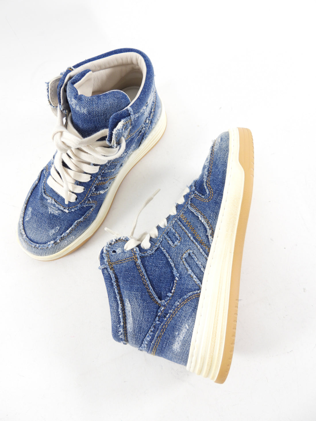 Hogan Blue Denim High Top Sneakers - 37