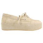 Hogan H681 Beige Suede Platform Boat Shoes Loafers - 37 (36.5)