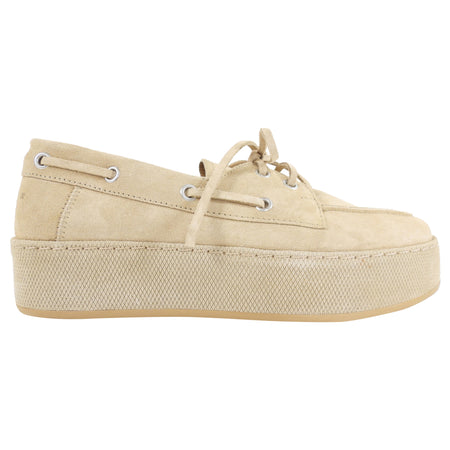 Hogan H681 Beige Suede Platform Boat Shoes Loafers - 37 (36.5)
