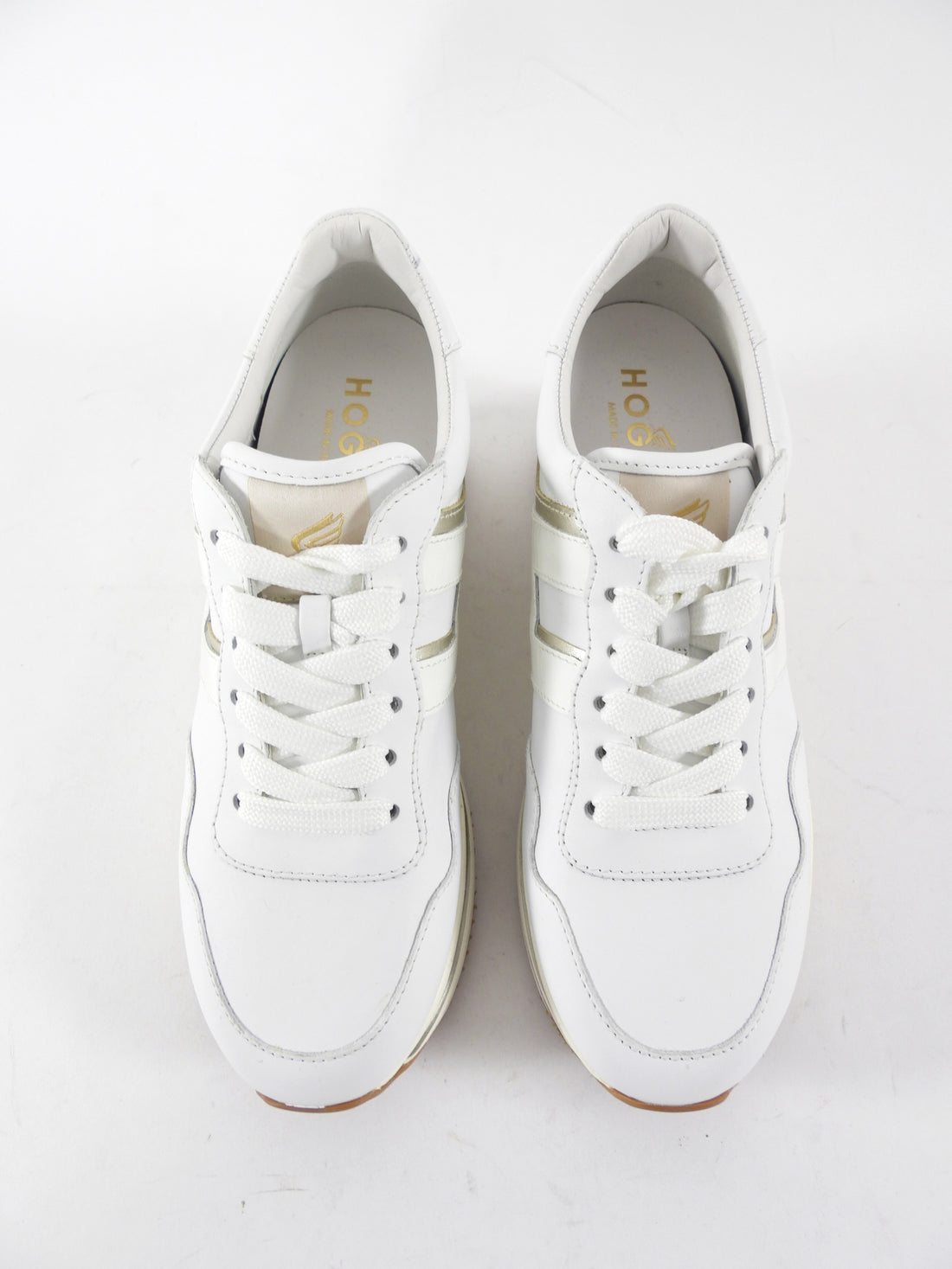 Hogan White Leather Midi H222 Platform Sneakers - 36.5