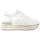 Hogan White Leather Midi H222 Platform Sneakers - 36.5