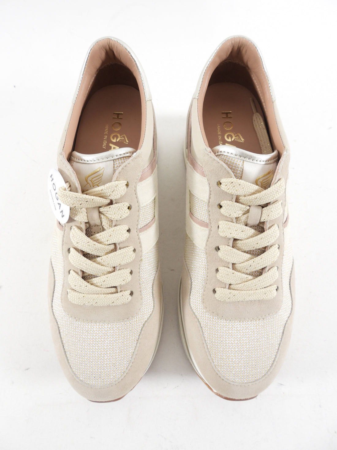 Hogan Beige Suede Midi Platform Sneakers - 37.5