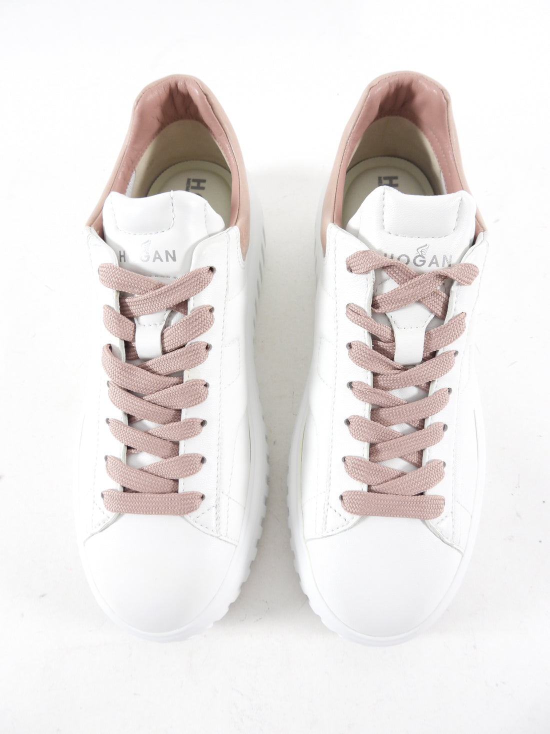 Hogan White Leather Low Top Sneakers - 39.5