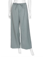Iris von Arnim Green Vista Pocket Herringbone Straight Drawstring Pant - 36