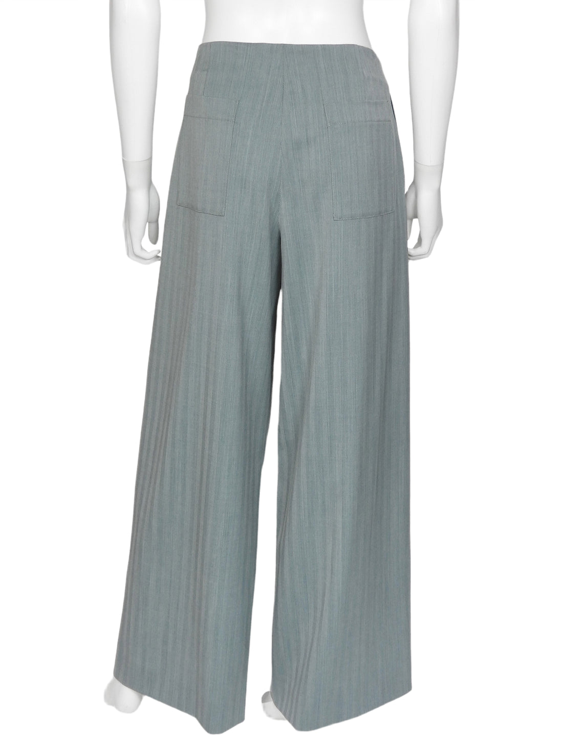 Iris von Arnim Green Vista Pocket Herringbone Straight Drawstring Pant - 36