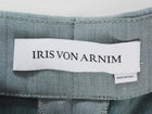 Iris von Arnim Green Vista Pocket Herringbone Straight Drawstring Pant - 36