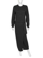 Isabel Marant Charcoal Grey Jozira Knit Maxi Wrap Knot Dress - 38