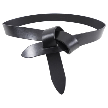 Isabel Marant Black Leather Simple Tie Belt - S