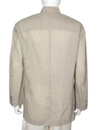 Issey Miyake Beige Vintage Collarless Lightweight Wool Blend Jacket -  S