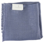 Brunello Cucinelli Steel Blue Grey Cashmere Blend Shimmer Shawl Scarf