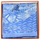Hermes Blue Jardins de Nouvelle Angleterre Silk 90cm Scarf