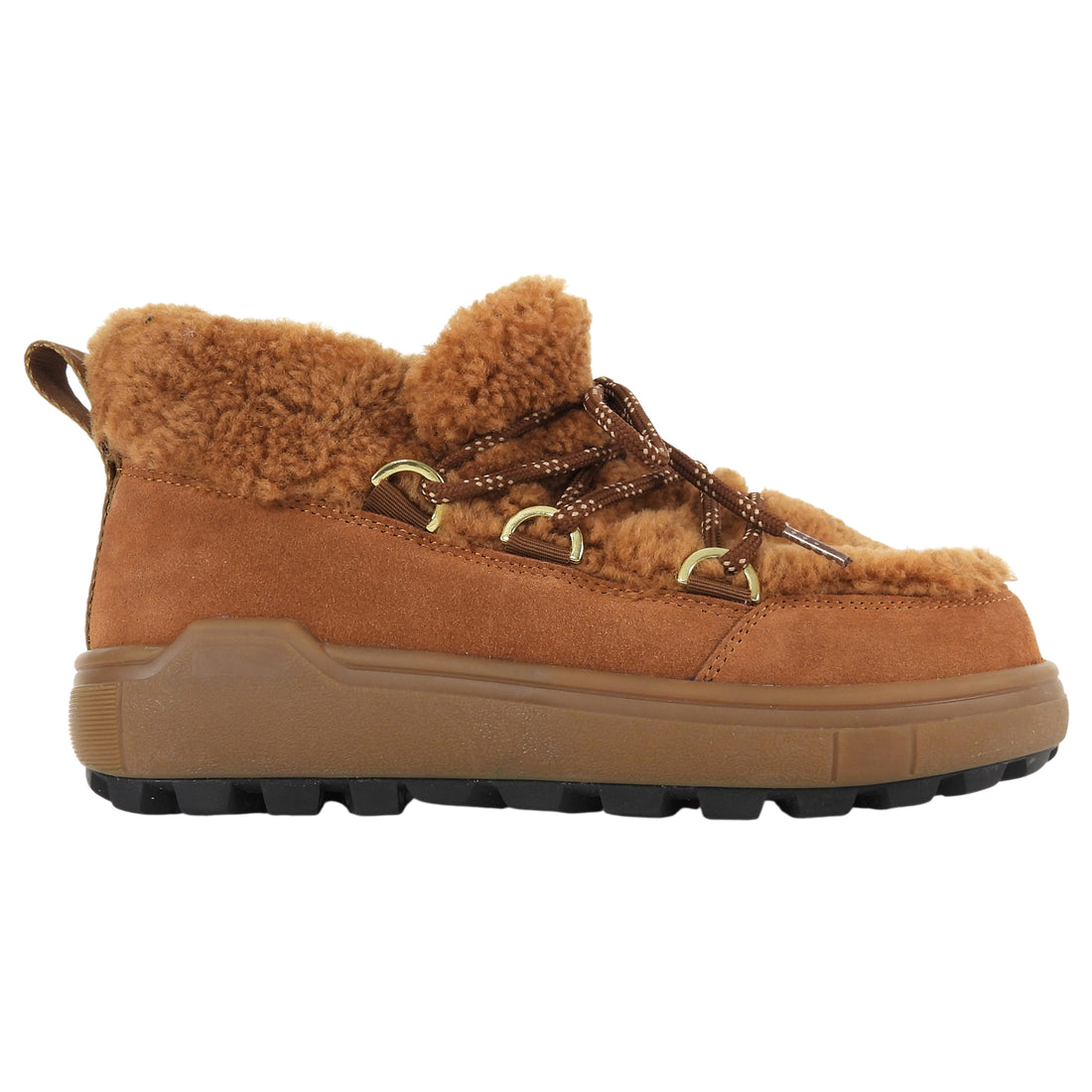 Bogner Cognac Brown Chamonix Shearing Suede Ankle Boots - 7