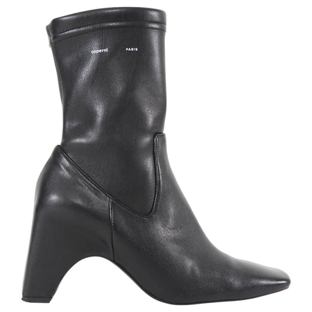 Coperni Black Stretch Nappa Leather Curve Heel Ankle Boots - 36