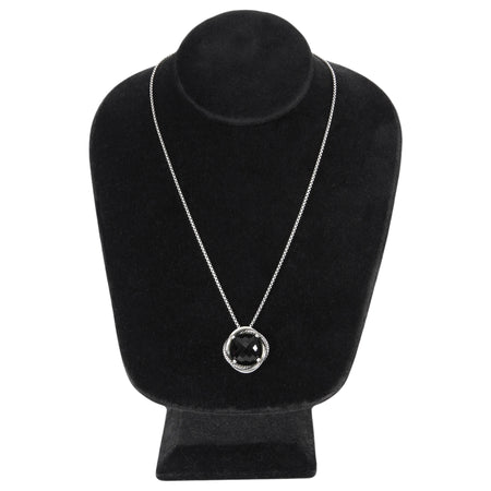 David Yurman Black Silver 14mm Black Onyx Sterling Infinity Pendant Necklace