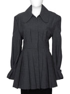 Jacquemus Grey Pleated La Vests Plisse Coat Dress -38