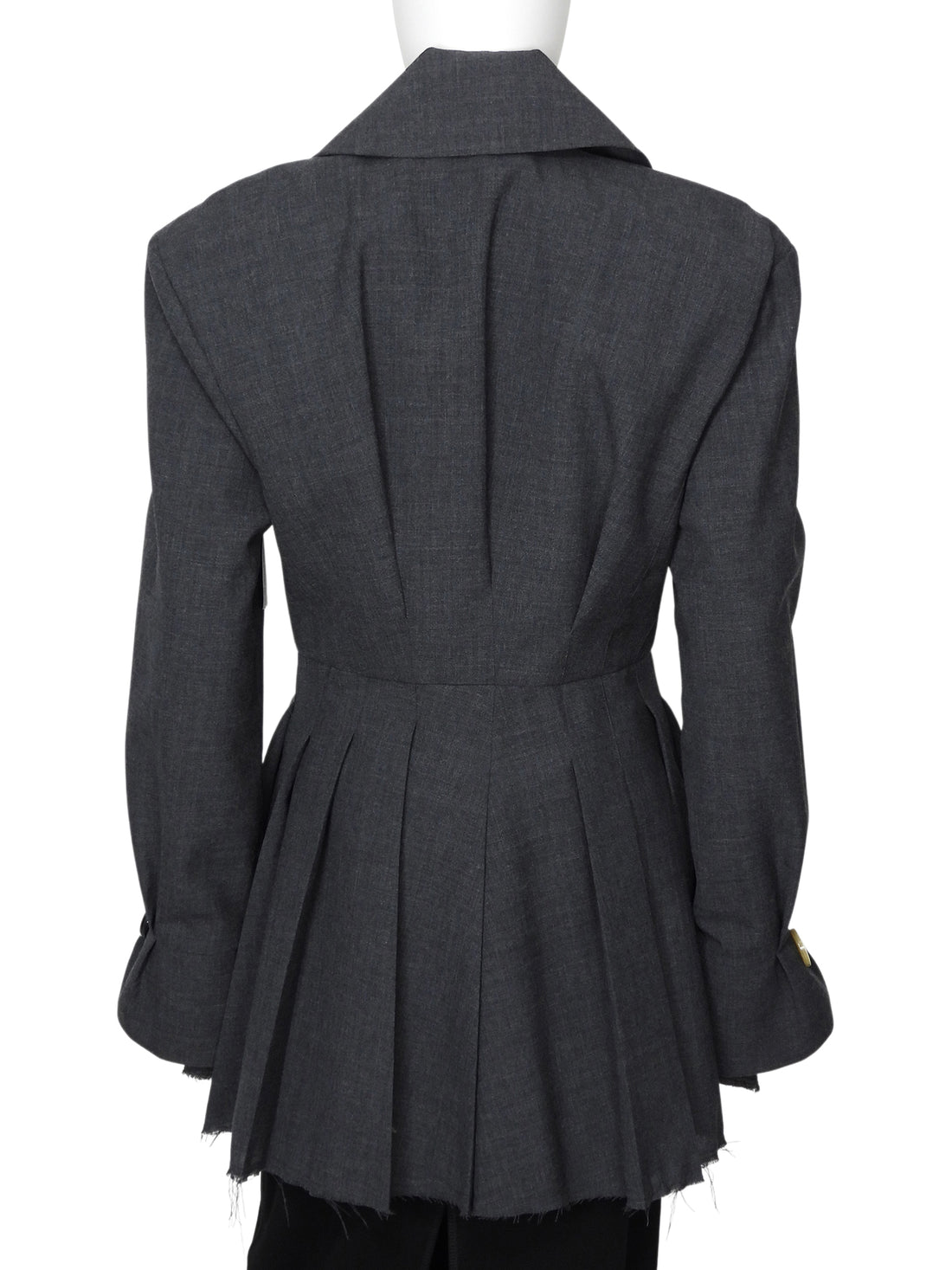Jacquemus Grey Pleated La Vests Plisse Coat Dress -38