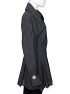 Jacquemus Grey Pleated La Vests Plisse Coat Dress -38