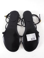 Jacquemus Black Leather Flat Pralu Logo Sandals - 37