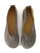 James Perse Taupe Grey Suede V Ballet Flat Shoes - 36.5