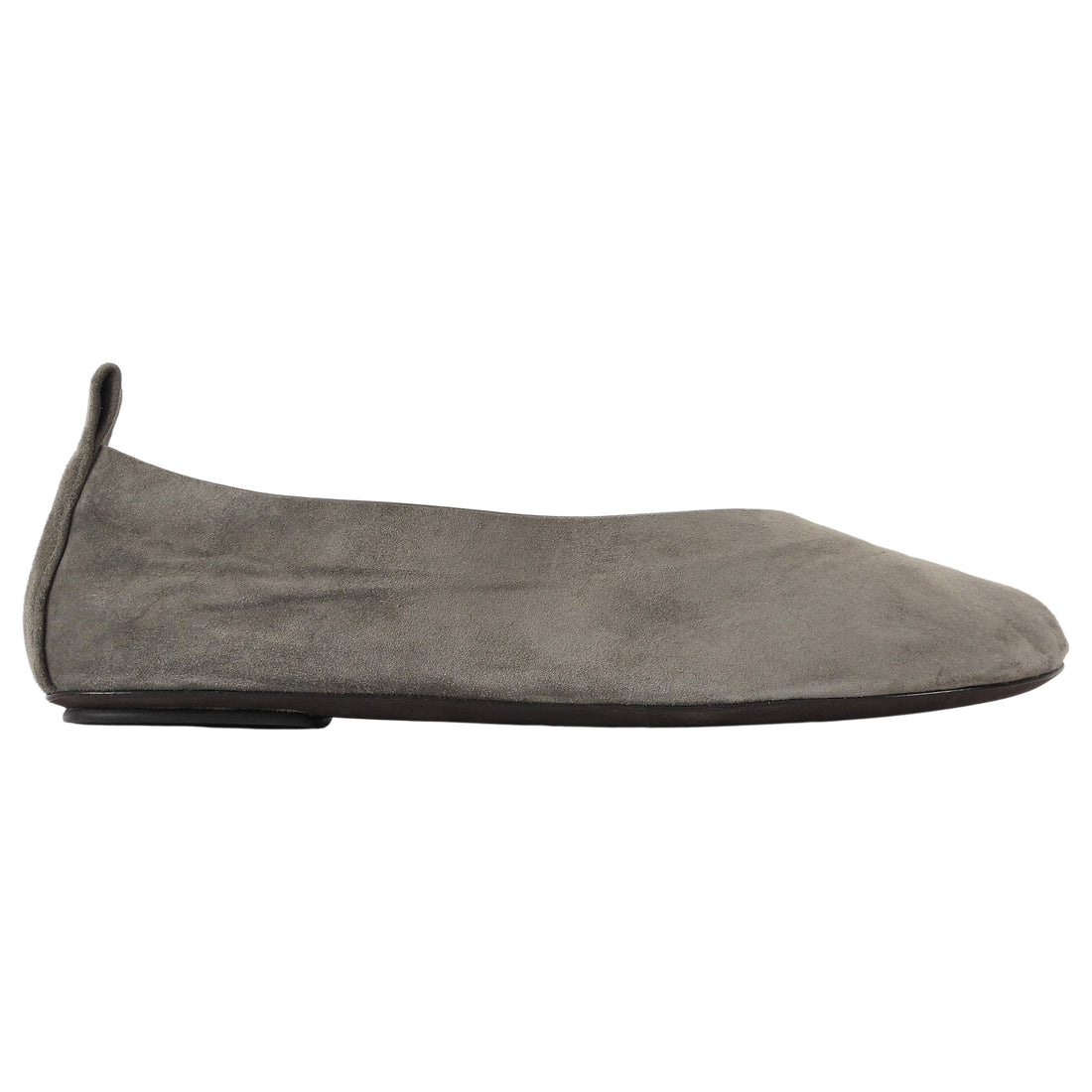 James Perse Taupe Grey Suede V Ballet Flat Shoes - 36.5