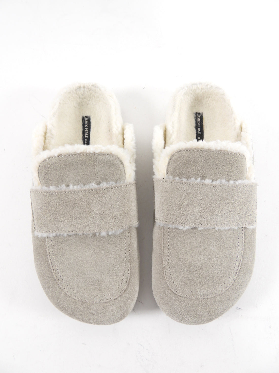 James Perse Grey Suede Shearling Slides - 37