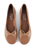 Jamie Haller Leather Round Toe Ballet Flat with Bow - 36 / 37.5