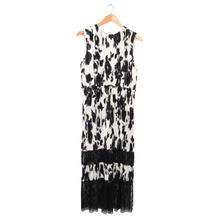 Jason Wu Collection Black and White Vertical Pleat Column Gown - 8