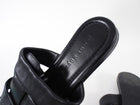 Jenni Kayne Black Leather Woven Flat Mules - 37