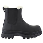 Jenni Kayne Black Rubberized Leather Highland Shearling Ankle Boot - 37