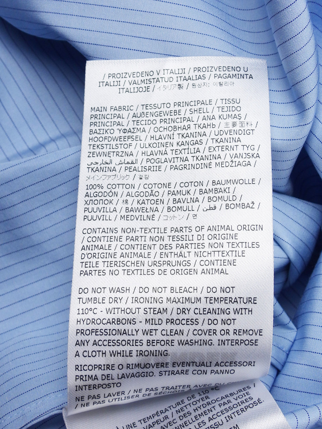 Jil Sander Light Blue Monday Pinstripe Cotton Oversized Shirt - 34