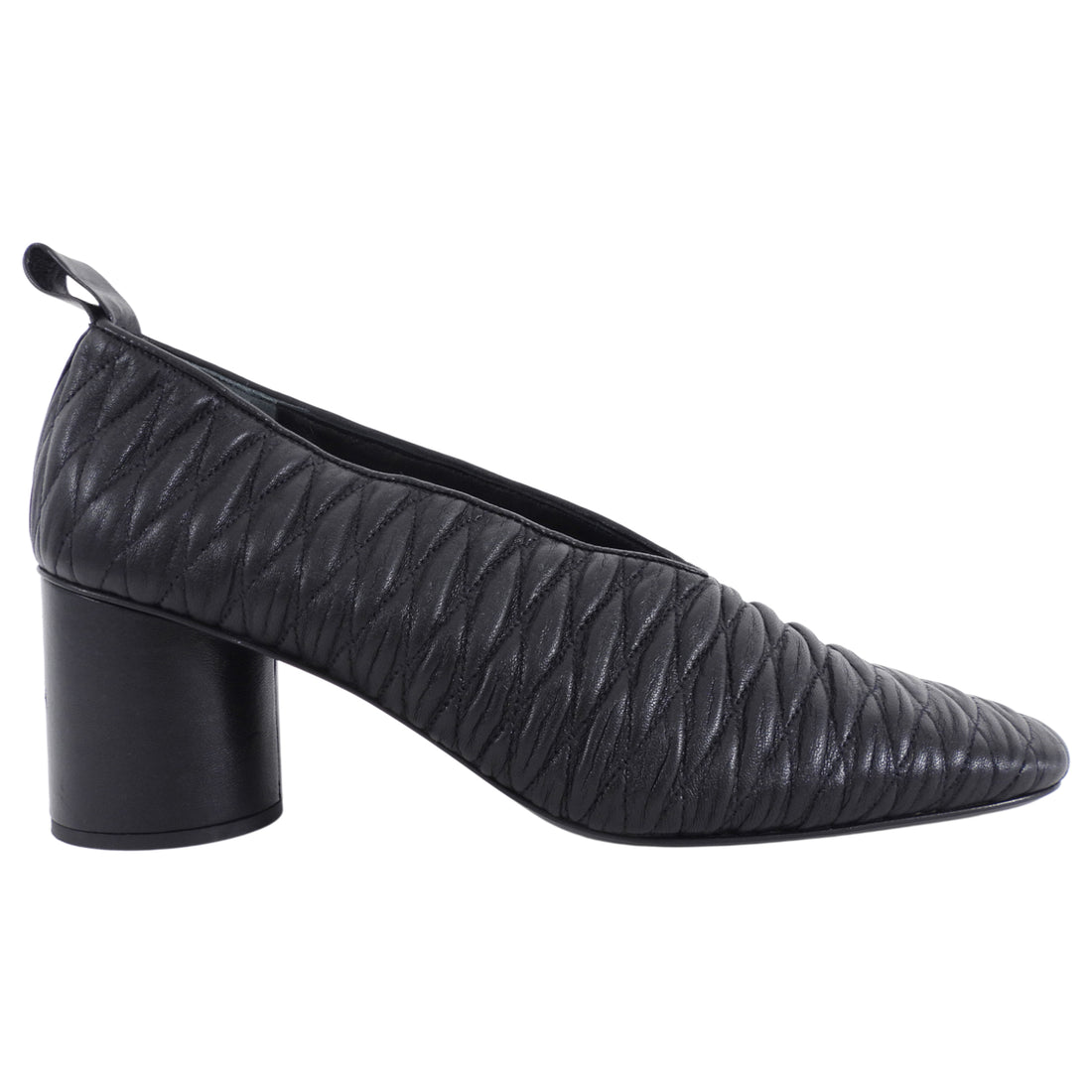 Jil Sander Black Quilted Block Heel Pumps - 40