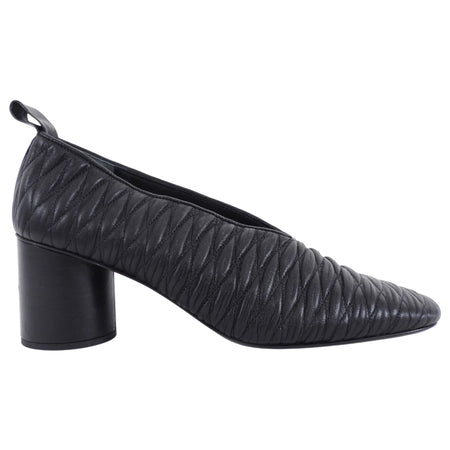 Jil Sander Black Quilted Block Heel Pumps - 40