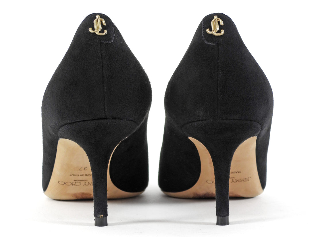 Jimmy Choo Black Suede Classic Pumps - 37
