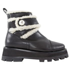 Jimmy Choo Black Leather and Shearling Meena Ankle Boot - 7