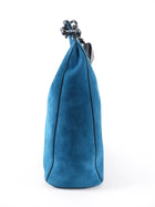 Jimmy Choo Teal Blue Suede Chain Strap Bag
