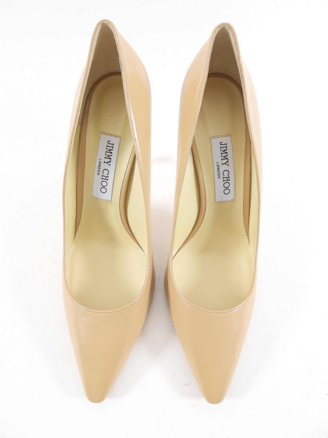 Jimmy Choo Beige Leather Romy 100 Pumps - 41