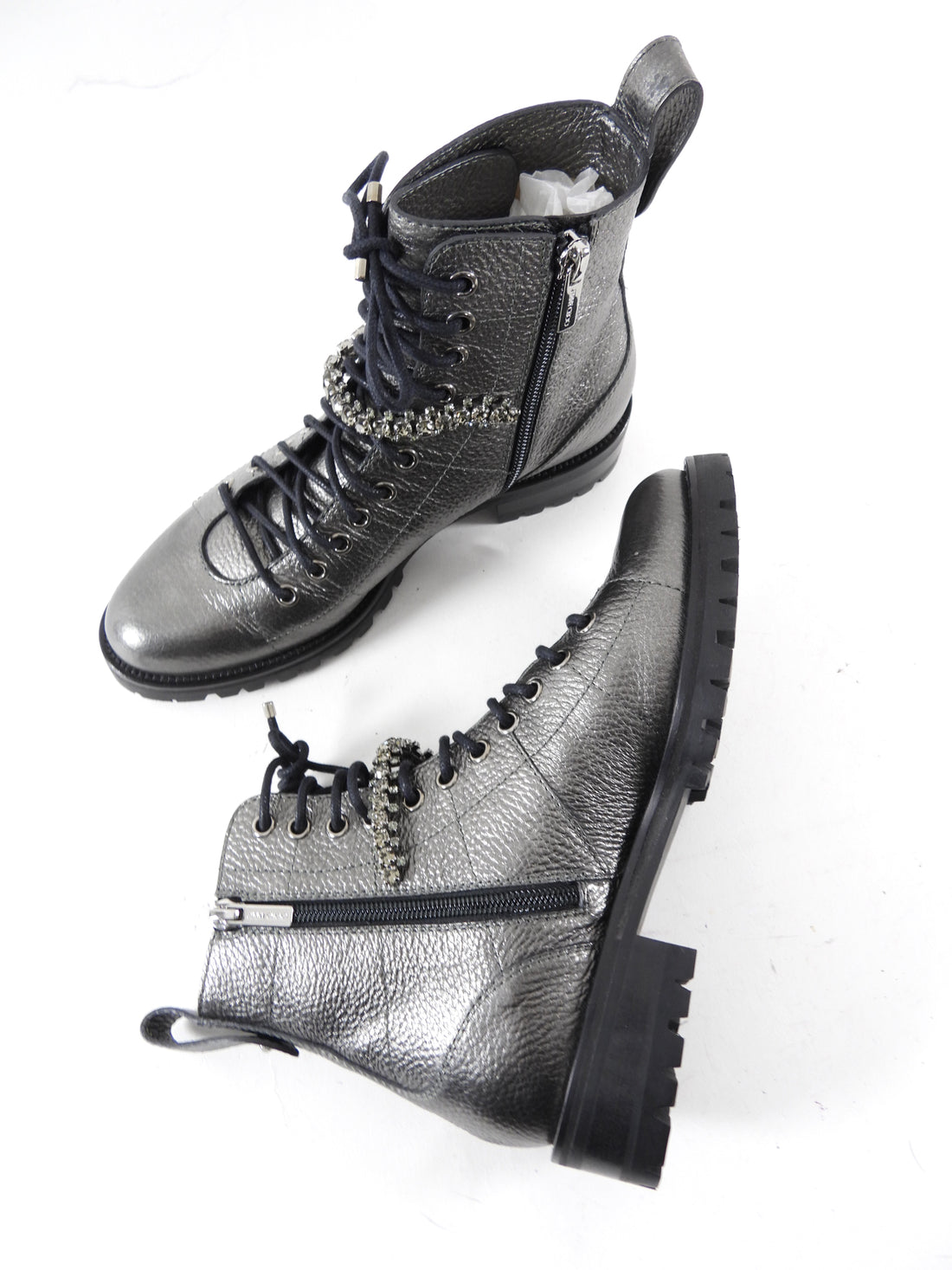 Jimmy Choo Pewter Grey Jewelled Ankle Boots - 36