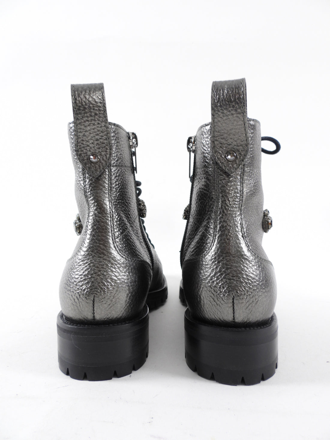 Jimmy Choo Pewter Grey Jewelled Ankle Boots - 36