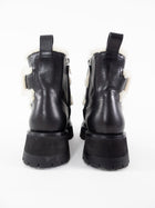 Jimmy Choo Black Leather and Shearling Meena Ankle Boot - 7