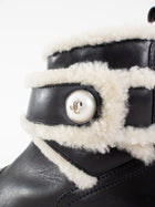 Jimmy Choo Black Leather and Shearling Meena Ankle Boot - 7