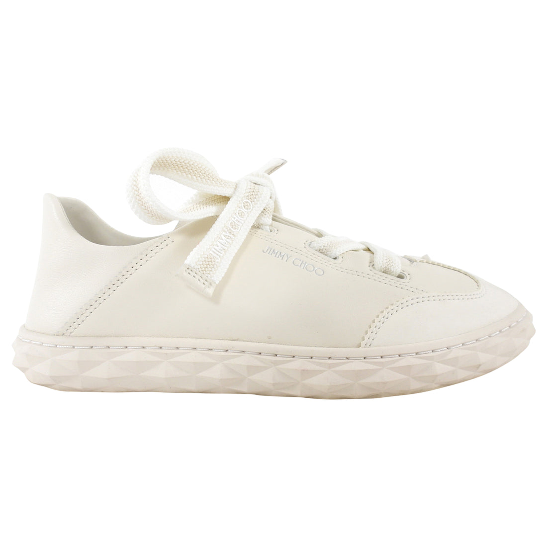 Jimmy Choo Vanilla Latte Diamond Light Flex Leather Sneaker - 38.5