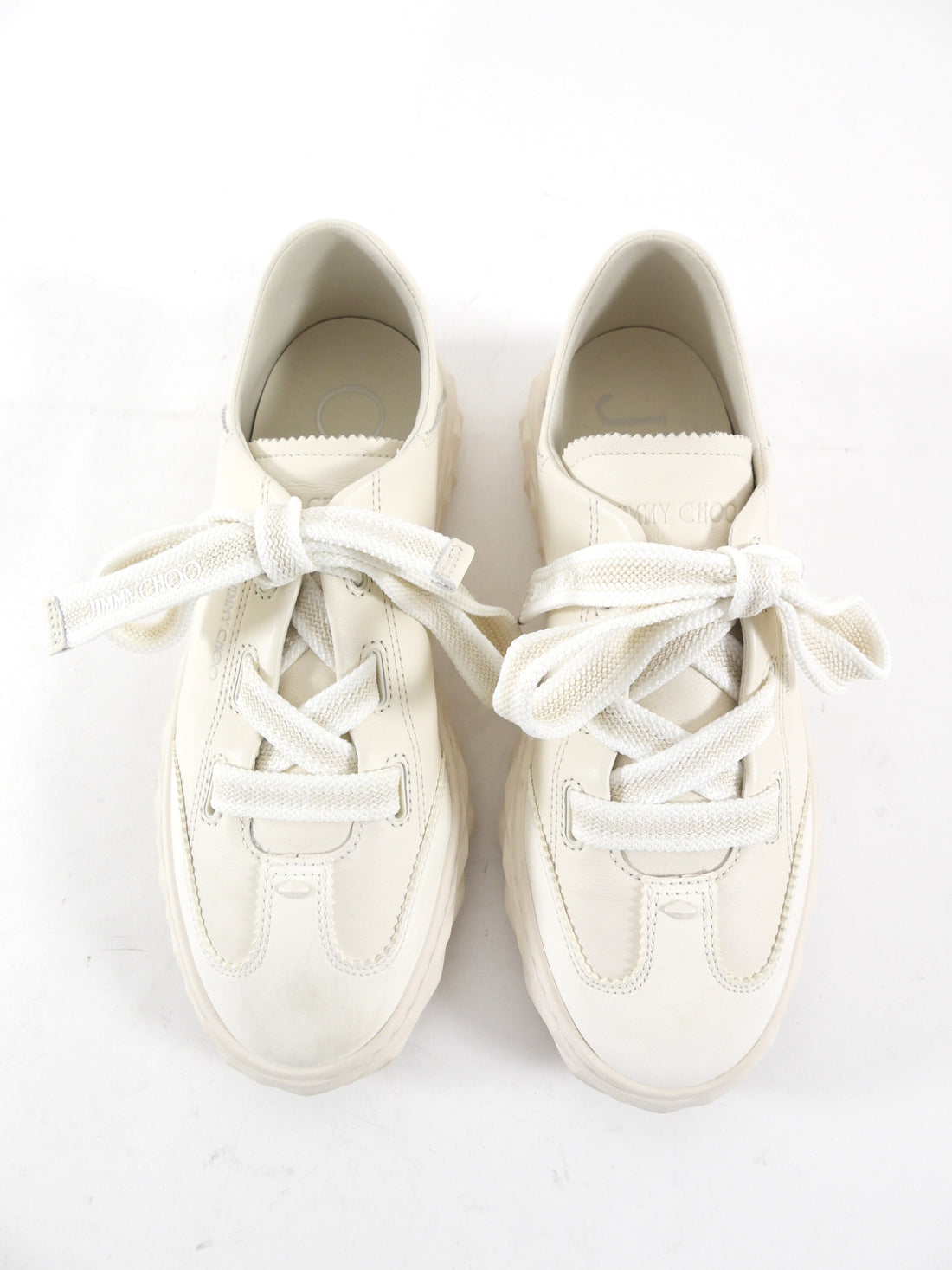 Jimmy Choo Vanilla Latte Diamond Light Flex Leather Sneaker - 38.5