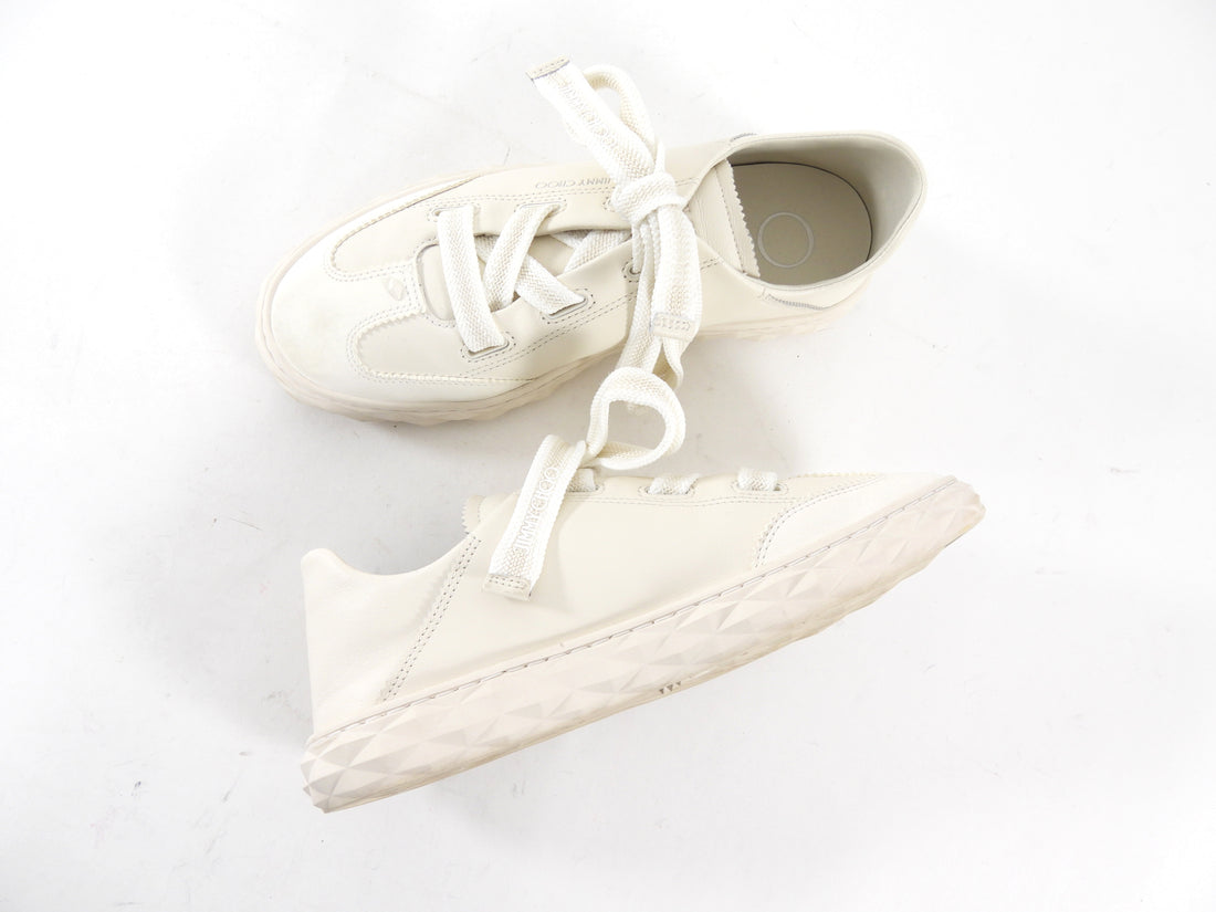 Jimmy Choo Vanilla Latte Diamond Light Flex Leather Sneaker - 38.5