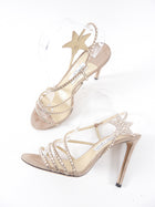 Jimmy Choo Nude Suede Strass Star Sandals - 40