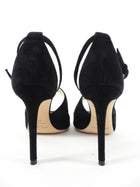 Jimmy Choo Emily Black Suede Strappy High Heel Sandals - 37