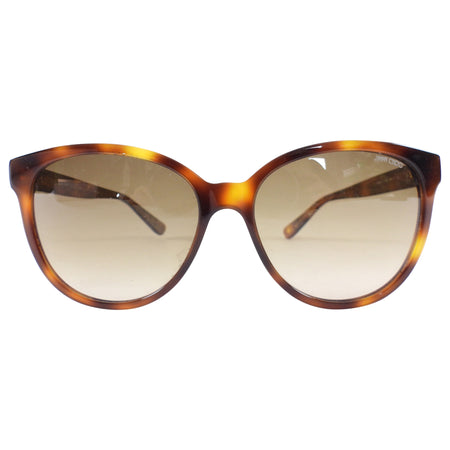 Jimmy Choo Dark Brown Faux Tortoise Round Sunglasses