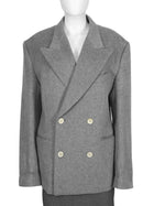 Junya Watanabe Grey Wool Cashmere Double Breasted Oversized Blazer - M